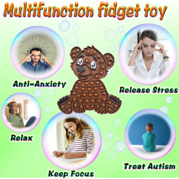 Dr.Kbder Pop Its Party Favors Bear Animal Sensory Montessori Legetøj Idé Fidget