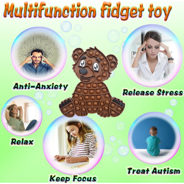 Dr.Kbder Pop Its Party Favors Bear Animal Sensory Montessori Toy Idea Fidge