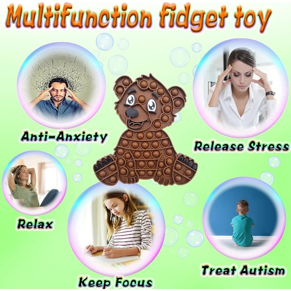 Dr.Kbder Pop Its Party Favors Björndjur Sensorisk Montessori Leksak Idé Fidget