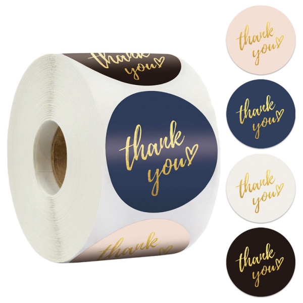 Thank You Stickers Roll  Simple and Sincere 1.5 inch  Waterproof  500 Label