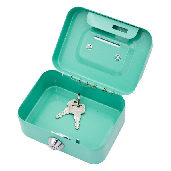 Liten Sparbössa, Låsbar Metallpengabox, Mini Säkerhetsbox, Liten Bärbar Spargris med 2 Nycklar, för Barn Vuxna Myntsamling