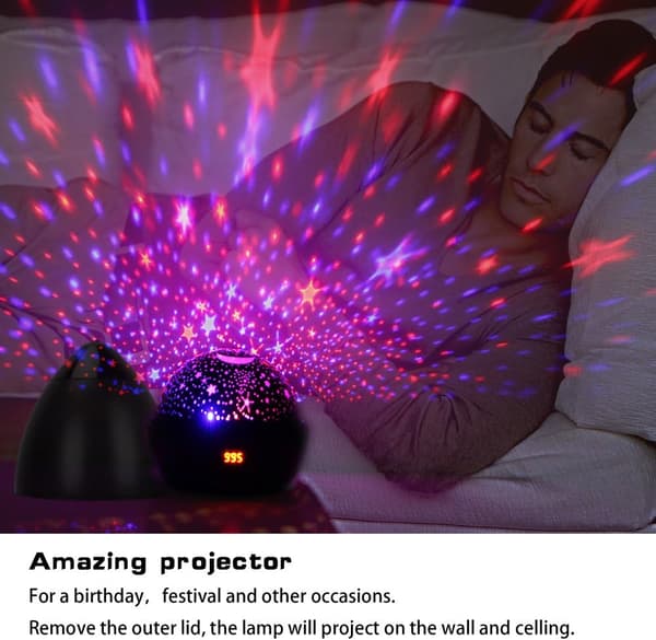 360° Rotation Projector Starry Sky 8 Bright Modes Projection Starry Night L