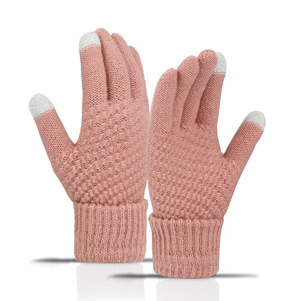 Dame Vinterhandsker - Varme Bløde Touchscreen Vinterhandsker til Kvinder, Elastiske Manchet Strikhandsker til koldt vejr 4stk