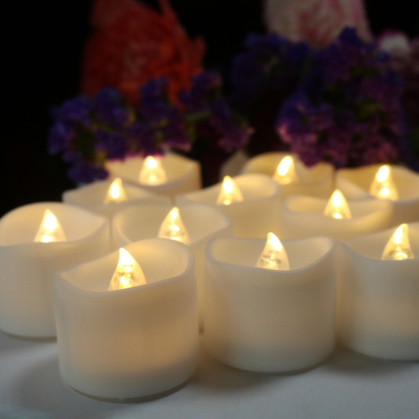 Flamlösa LED-värmeljus, brinner 5 dagar längre, batteridrivna