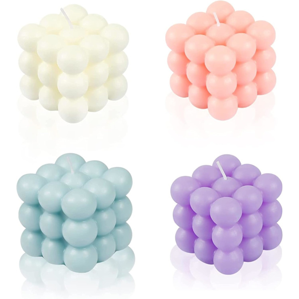 4 stycken bubbel ljus, doftljus naturliga sojavax aromaterapi bubbla