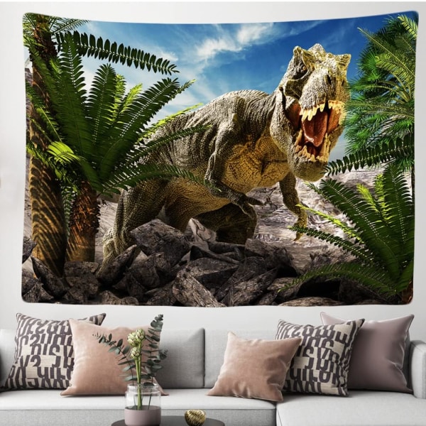 Sängdekorativ väggbonad - Dinosaurie T-Rex - 100 x 150 cm Stor