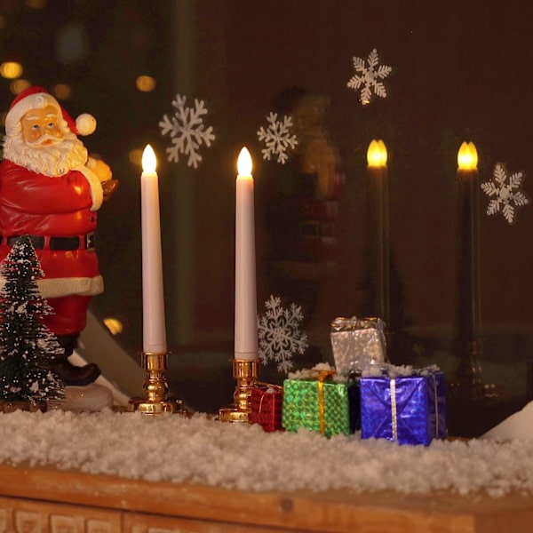 12 st flamlösa fönsterljus, 16,5 cm batteridrivna LED-tejpljus