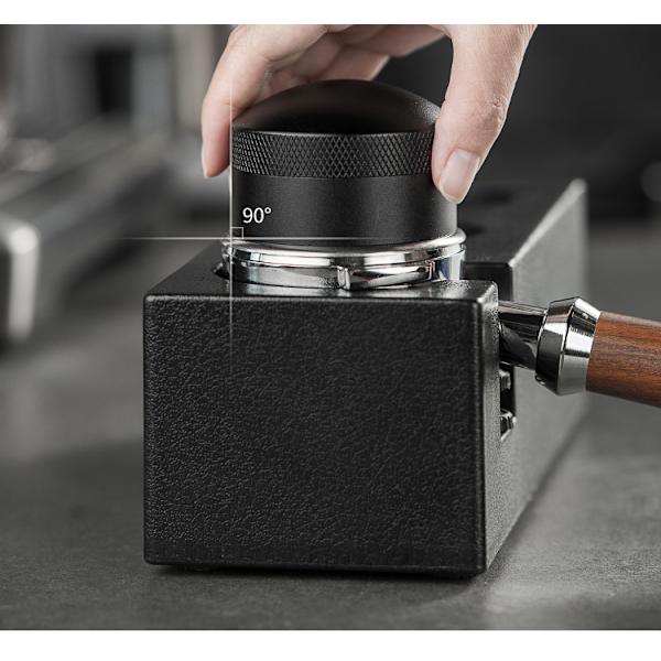 Espresso-kaffedistributör, Verktyg Espresso-kaffedistributör med bas, Rostfritt stål Espresso-kaffedistributör, Justerbar djupnål Distrib