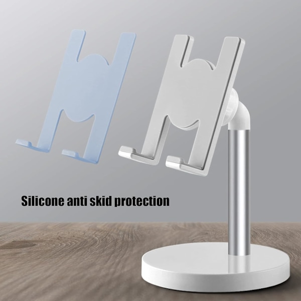 Telefonholder - Mobiltelefonholder i aluminiumlegering, skrivebordshøyde for iOS-nettbrett, sølv