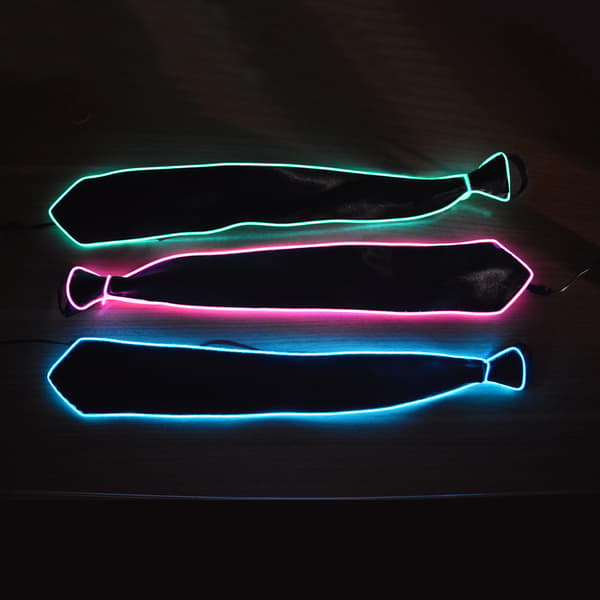 (blå)LED Light Up Neck Tie Glow Light Up Tie Neon Led Slips LED