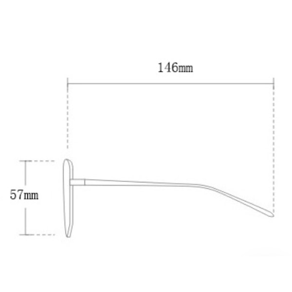 Trendikkäät aurinkolasit naisille 14.9*5.6*14.7CM läpinäkyvä ruskea