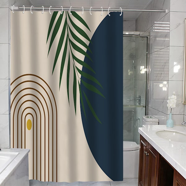 Enkel, smuk og moderne vandtæt bruseforhæng, maskinvaskbar, hurtigtørrende, 180x230cm til badekar eller badeværelse
