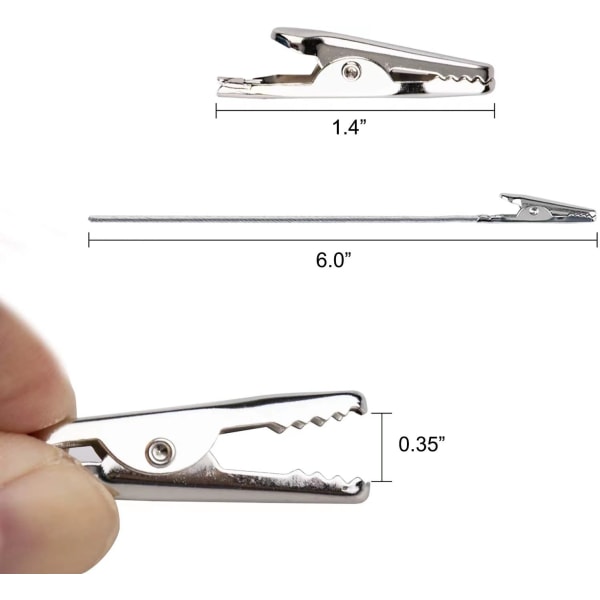 Sett med 50 metalltrådsalligator klemme 6 tommers lang-tailed alligator jernklemme