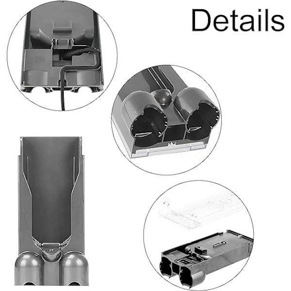 Vægmonteret opladningsstativ kompatibel med Dyson V10, fremstillet af ABS-plast