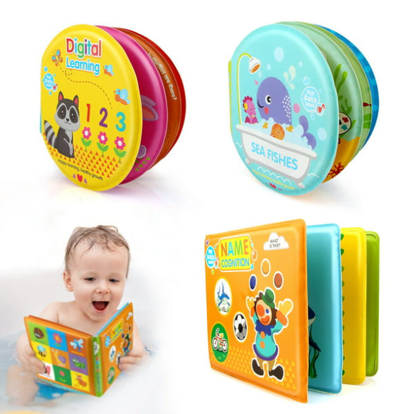 Baby Badleksaker 3 Pack Badböcker för Småbarn Böcker 1-3Y Pojke&Flicka