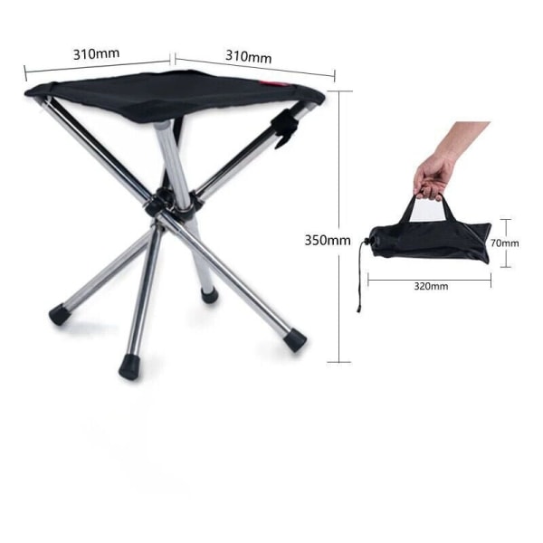 Fällbar campingpall, bärbar campingstol med bärväska, campingmöbler fiskestol, för resor, vandring, camping, samling, grillning, fiske