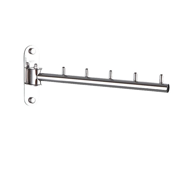 Rostfritt Stål Hem Väggmonterade Klädhängare Rack Hook W/Swing Arm Ball Holder
