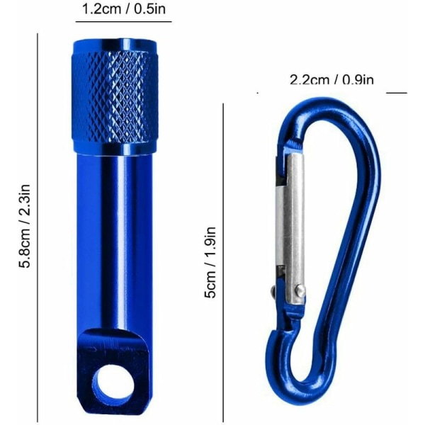 6-färgade Mini LED-ficklampor, Batteridrivna ficklampor, Mini nyckel-lyktor