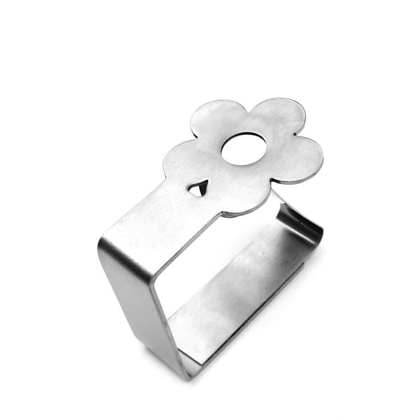4 stk. blomstermønstret rustfrit stål dug dug holder bord