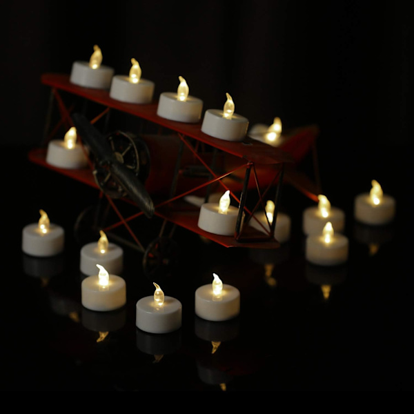 24-pakning batteridrevne telys med flammefri LED-lys