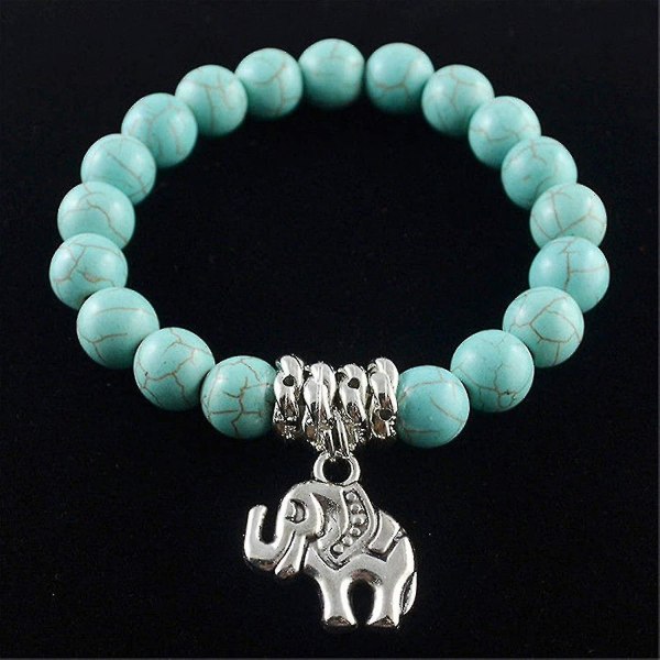 Perle armbånd for kvinner - Fashion Natural Turquoise Stone Bead Tibet Silve