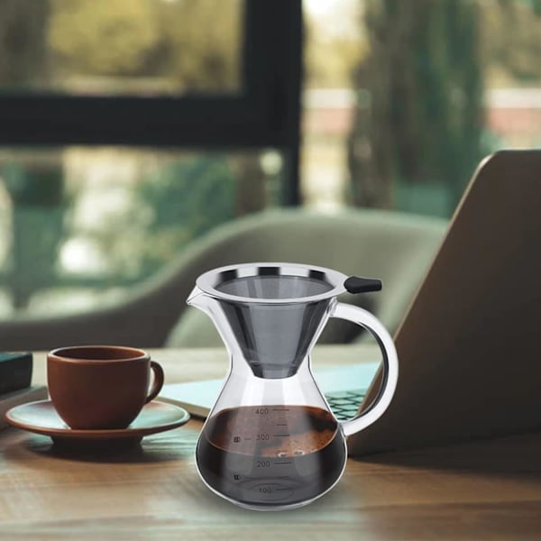 Håndbrygget Kaffemager, Manuel Kaffefilter, Håndbrygget Kaffemager Kop 400ml, Håndbrygget Kaffemager, Borosilikatglaskande, Manuel Håndbrygget Kaffe