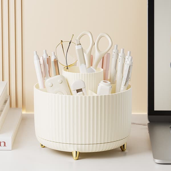 360° roterende makeup-arrangør - Makeupbørsteholder med 5 rum