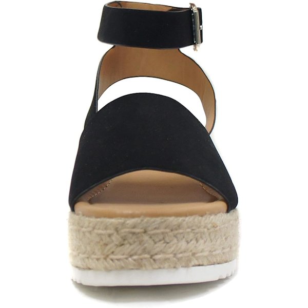 Kvinde Topic Åben Tå Spænde Ankelrem Espadrille Syntetiske Sandaler, STØRRELSE