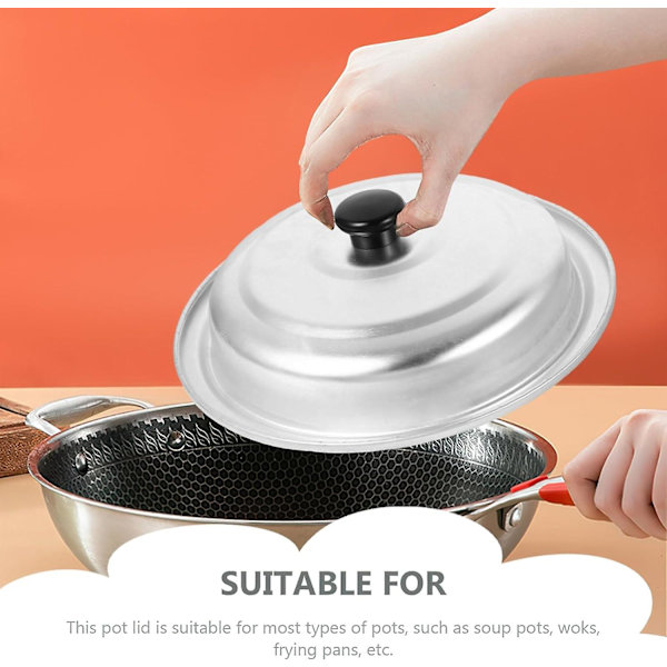 Rund grytlock Frying Pan Lock Matlagningslock 22cm Aluminium Universa