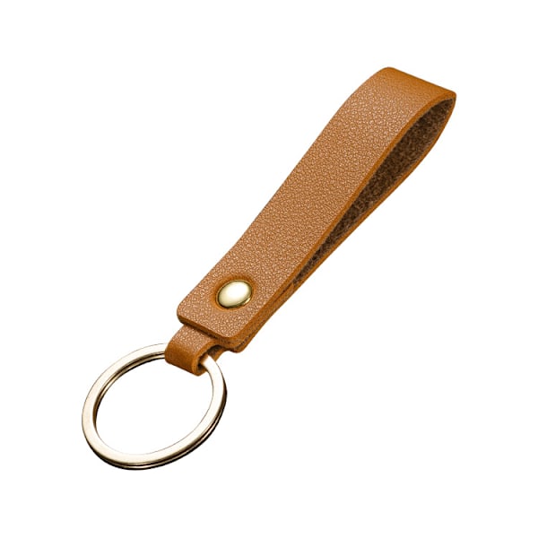 6 Pieces Leather Key Holder Metal Split Ring Belt Buckle Keychain Leather Keyring for Car, Motorcycle and Home Keys