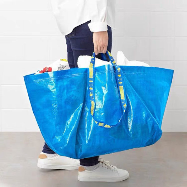 Sæt med 2 store indkøbsposer Blå (71L, 55*37*35cm)