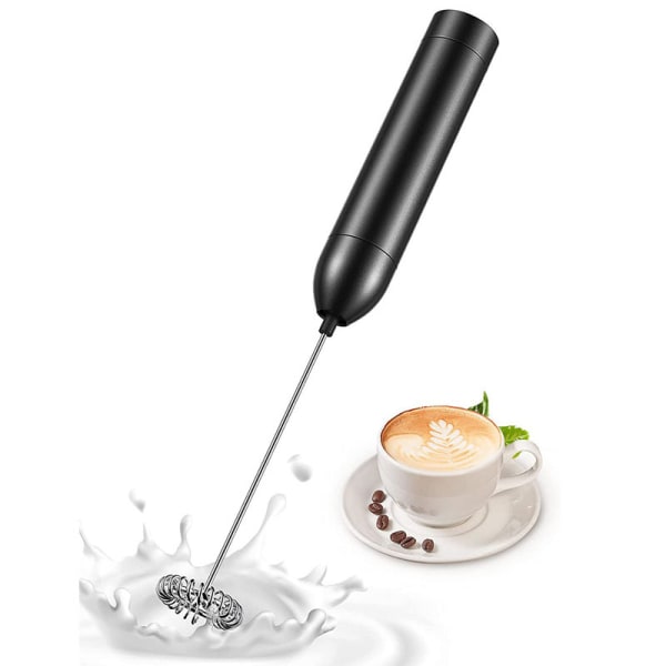 Melkeskummer for kaffe, håndholdt batteridrevet elektrisk melkeskummer for kaffe, latte, varm sjokolade, macha, bærbar minidrikkmikserblender med rustfritt stål
