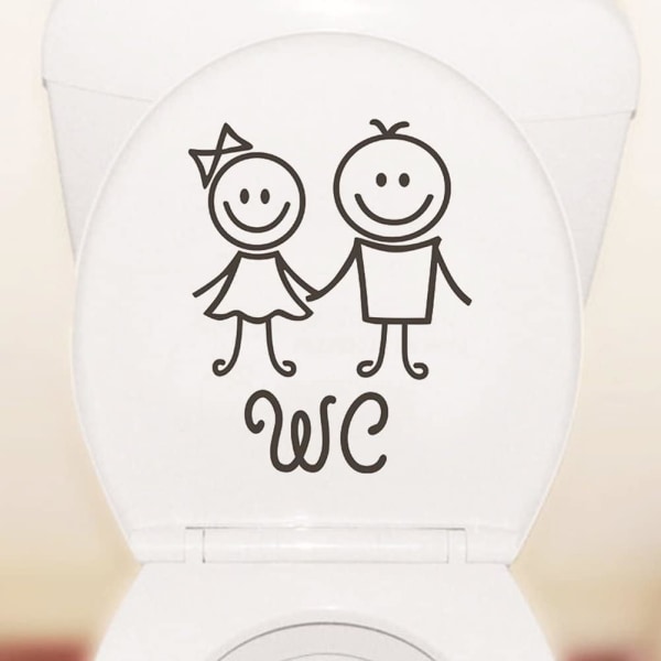 WC dørklistremerke veggklistremerke for toalett og bad - 17 x 13 cm