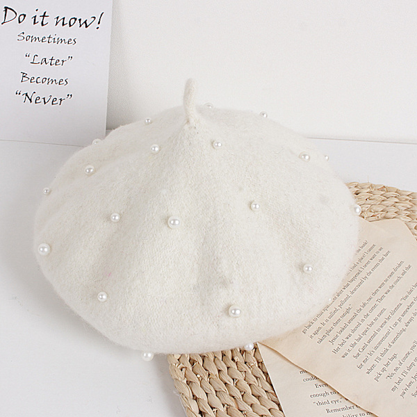 Børnepige Uld Perle Berets Prinsesse Varm Mode Toddler Piger C