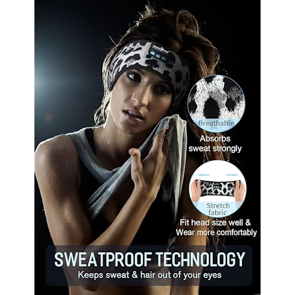 Sovehovedtelefoner Bluetooth Sports Hovedbånd, Trådløse Musik Sovehovedtelefoner