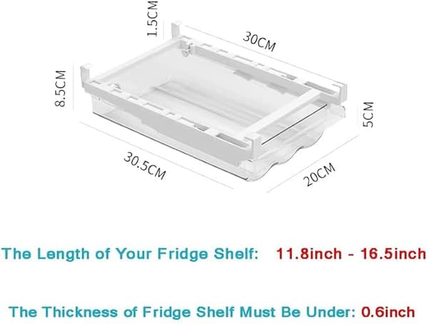 Friggeägglåda Organizer Hållare Brickor för Kylskåp Äggbehållare (1 Pack)30*20*8.5cm Klar