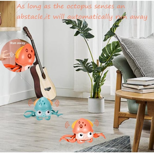 Krypande krabba babyspel, magtid för lek med ljus och musik, interaktiv