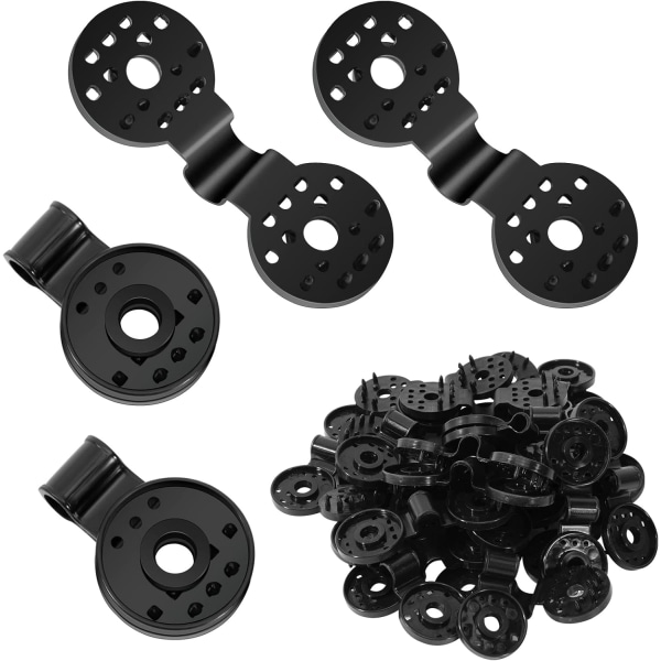 40 stk. skyggeklud plastclips runde sorte clips til solskygge