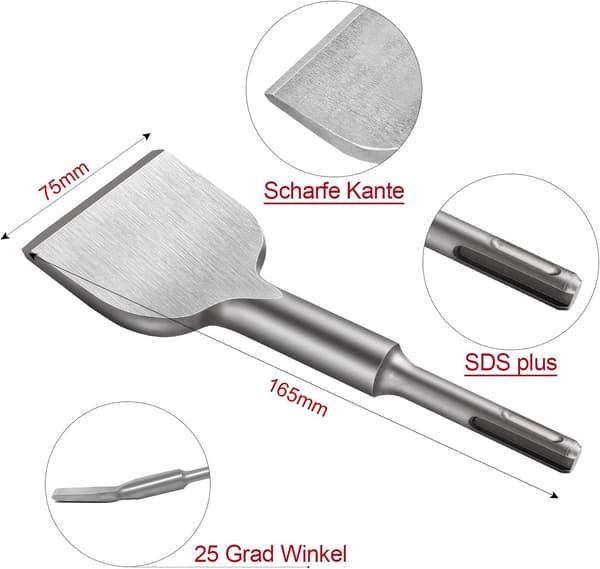 SDS Plus flis meisel, 165mm x 75mm Sds Plus meisel, SDS Plus flis meisel, flis meisel, for keramiske gulvfliser flis