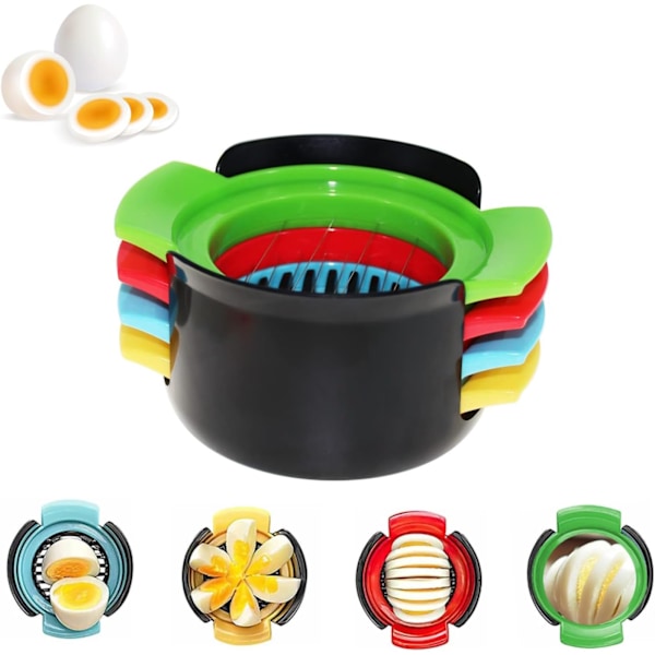 Eggkutter, 4 i 1 Egg Slicer i Rustfritt Stål, for Hardkokte Egg, Jordbær, Kiwi