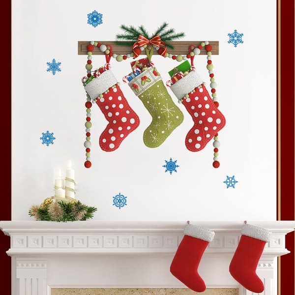 Julstrumpa kreativa julväggdekaler