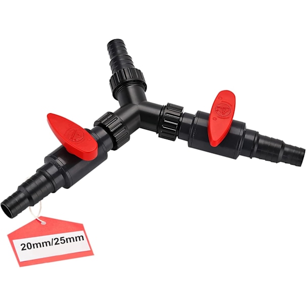 3-vejs fordeler 20/25mm (3/4 1\") Y-splitteradapter Justerbar ABS Y-fordeler Slange rørforbindelse til damppumpe Havevandslange og vandløb