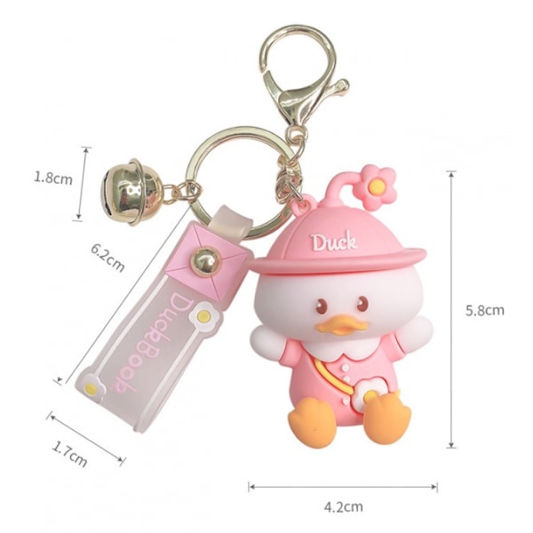 Cartoon Anime Doll Ko Keychain Söt Väska Hänge Personlighet Biltillbehör Kreativ Liten Present, Vit, (vit-ko)