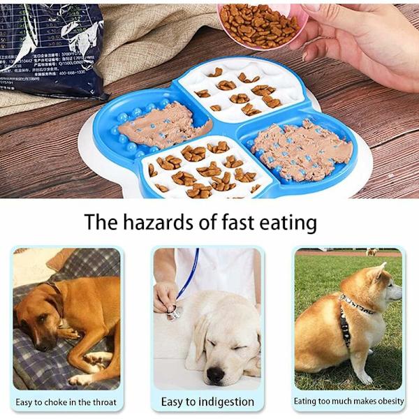 Anti-langsom foderskål, hundeskål, hundeslikkepude, langsom foderskål til hunde,