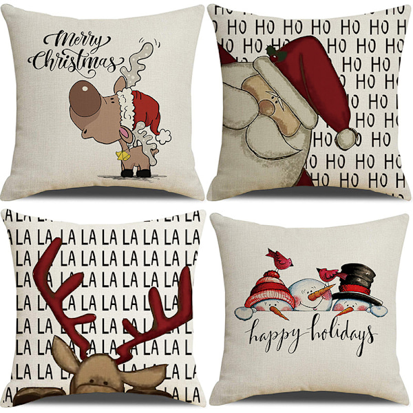 Juldesign Kuddfodral Set med Jul Kuddfodral Pack för Soffa Säng Rum Dekoration Tillbehör Polyester 45 cm X 45 cm Dekor inomhus