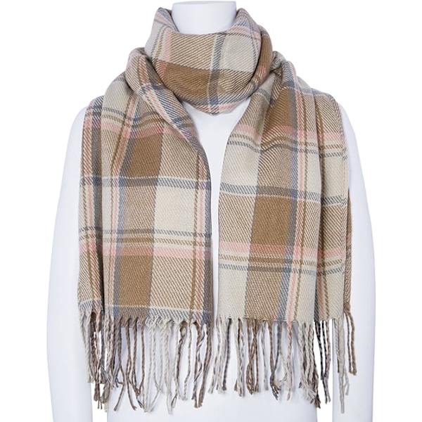 Dam Scarf Fashion Lång Rutig Sjal Wraps Stor Rutnät Vinter Varma