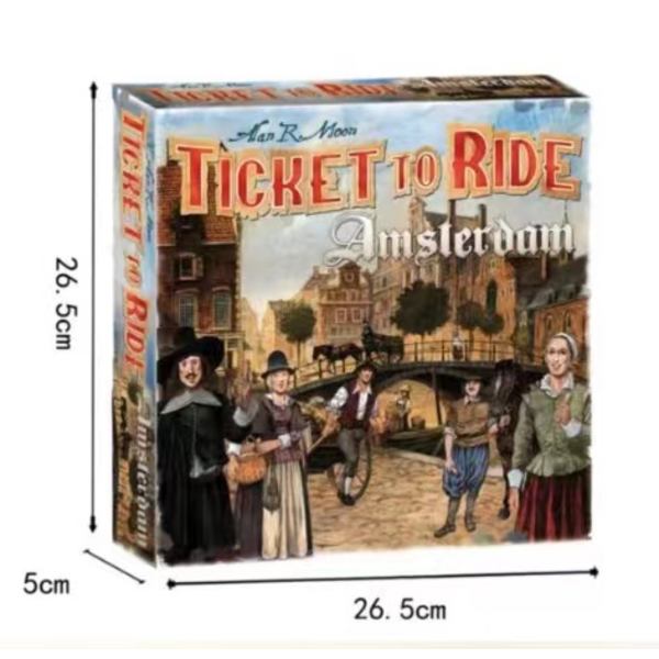 Ticket to Ride Amsterdam Brettspill, Familiebrettspill, Brettspill for voksne og familier, Togspill, 8+, for 2 til 4 spillere, Gjennomsnittlig spilletid 10-15 minutter