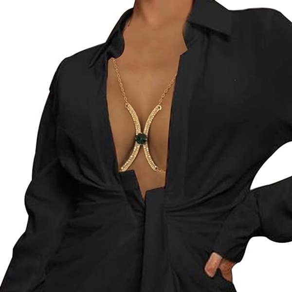 1 stk Rhinestone Brystbeslag BH'er Kæde Kropssmykker Sexet Bikini