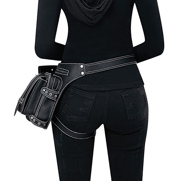 Steampunk vyölaukku Fanny Pack Muoti Gootti Nahkainen Olkalaukku Crossbody Me