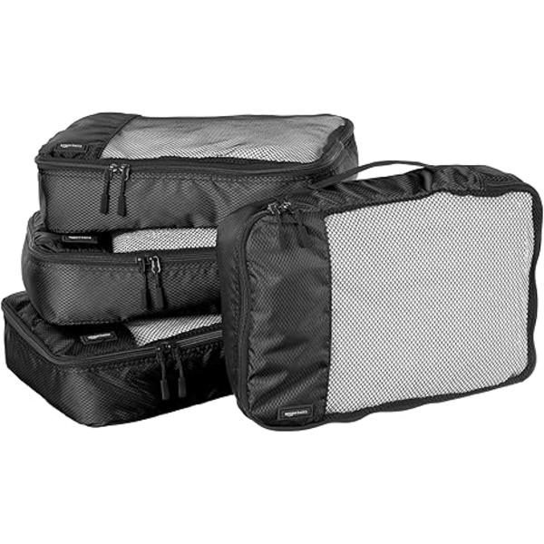 Basic 4-pack resevår för reseorganisering - Medium, Svart